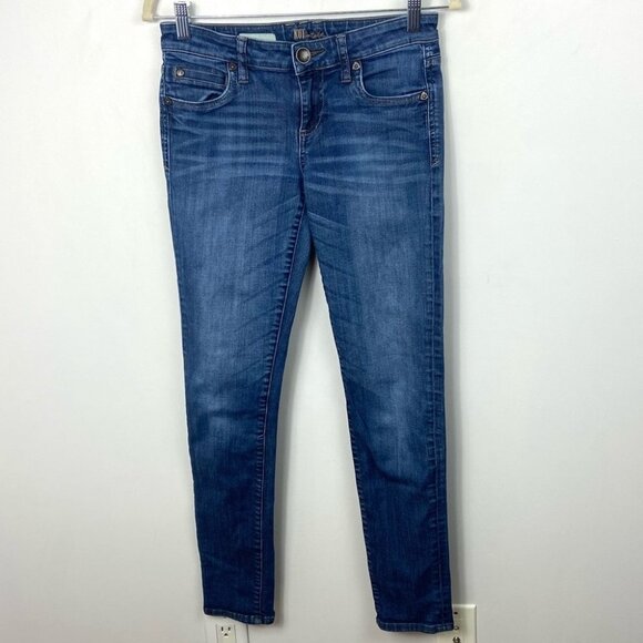 KUT from the Kloth Diana Skinny Jeans Mid Rise Size 2 Pockets Blue Denim Minimal - Picture 3 of 16